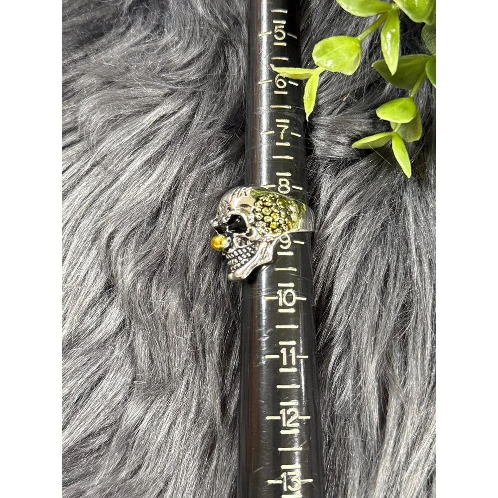 Yellow Nose‎ Smiling Skull Ring